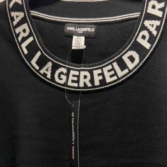 KARL LAGERFELD PULLOVER KNITTED SWEATER SZ S OVERSIZED CHIC EMO GOTHIC BLACK - Picture 5 of 7
